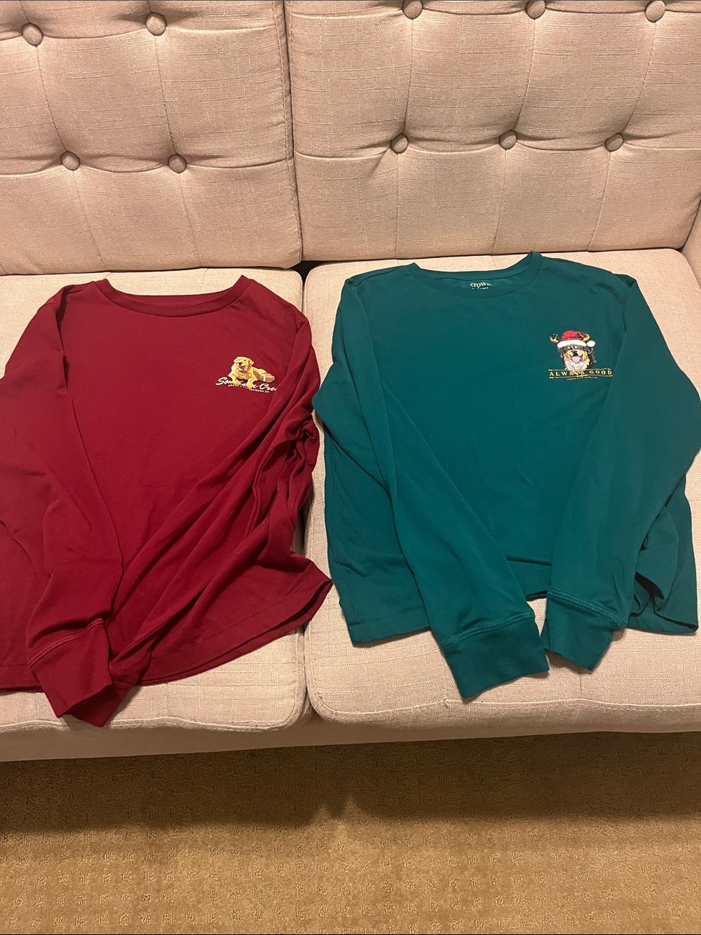 Kids Long-Sleeve Tee in Red and Teal - Multipack